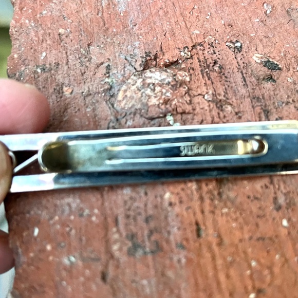 2 Vintage Unmarked Tie Clips; Black Onyx/1 Rhinestone and SWANK tie clip - Picture 6 of 15